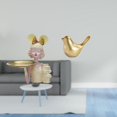 thumbnail image 2 of Estatua de niña de arte moderno con bandeja para llaves y figura de pájaros dorados. Escultura creativa de resina con forma de animal, ideal para, 2 of 8