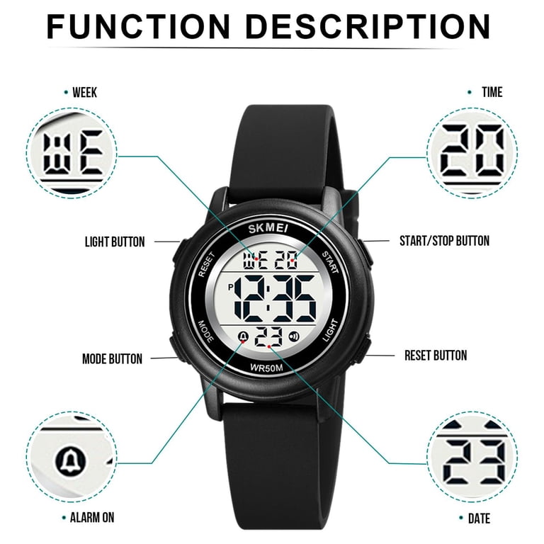 SKMEI Kids Digital Sport Watch, Black photo 5