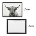 thumbnail image 3 of ADALE Black and White Highland Cow Canvas Wall Art Animal Painting Print Rustic Longhorn Cattle Pictures Farmhouse Decor Black Framed 8x10 Inch, 3 of 5