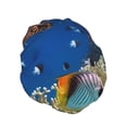 thumbnail image 2 of Easygdp Colorful Coral Reef Shower Caps for Women, Double Waterproof Layers Shower Cap, Quick Drying Bath Hair Cap Reusable, 2 of 9