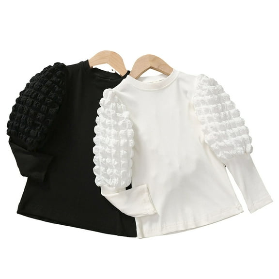 Godderr 2-7Y Toddler Girls Knit T-Shirt Top for Kids Baby Pullover T-Shirt Long Sleeve Soft Comfortable Autumn Clothes