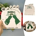 thumbnail image 1 of Tablero con huellas de bebé para Navidad, recuerdo de aniversario, adornos de madera para dormitorio, decoraciones navideñas, 1 of 6