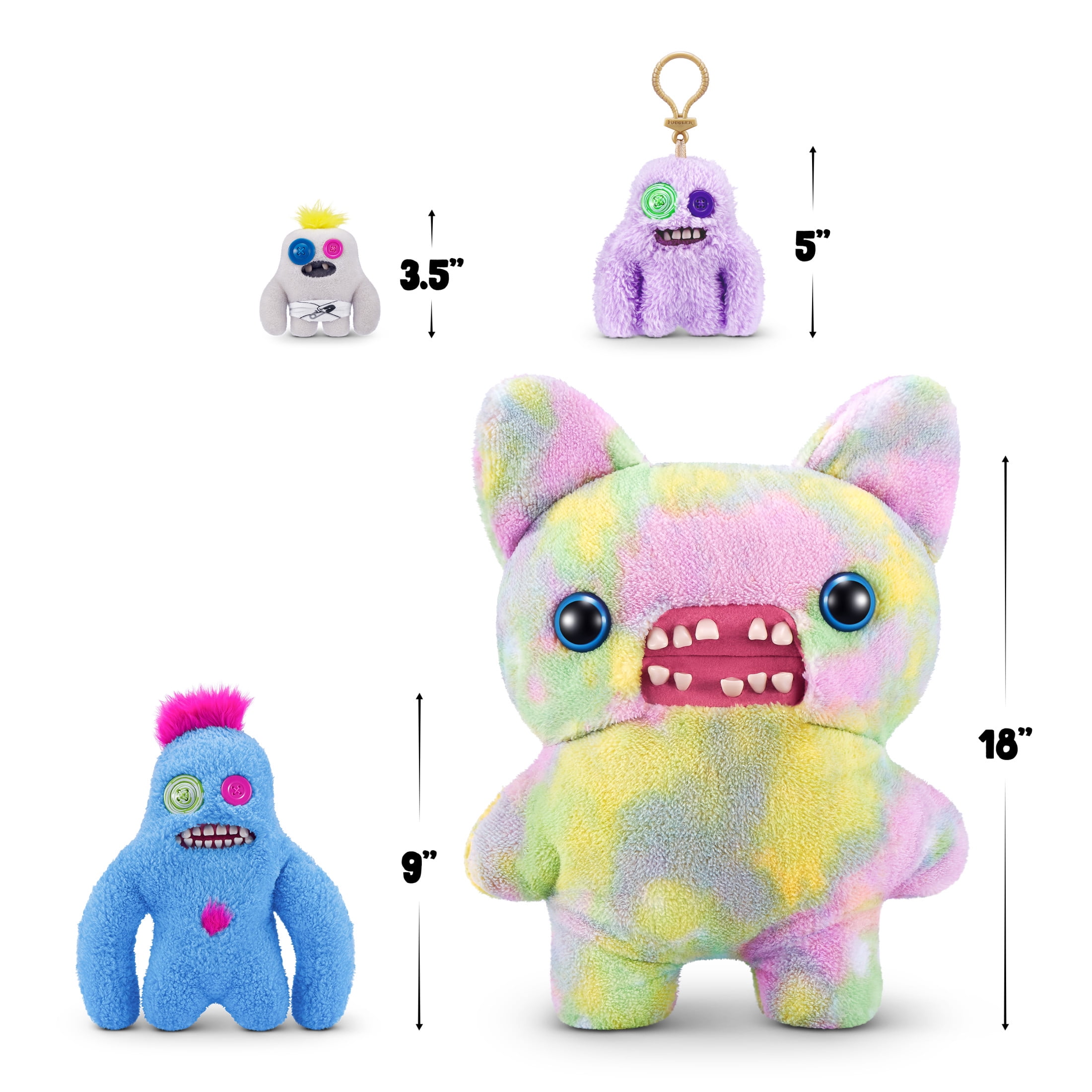 Fuggler Hairy Fuggs 9-inch Series 1 (Sasquoosh - Tuft - Blue) by ZURU, Funny Ugly Monster Plush Toy