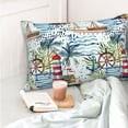 thumbnail image 4 of KLL Watercolor Sailboat Pillow Covers Envelope Closure,Super Soft and Cozy Fuzzy Fleece Pillow Case Cover (No pillow core） 16"x24", 4 of 5