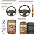 thumbnail image 3 of Yuyamidu Highland Cow Front Rear Seat Covers for Car Steering Wheel Cover Western Aztec Seatbelt Shoulder Pad Auto Center Console Pad Cover Keychain Cup Holders, Set of 13, 3 of 6