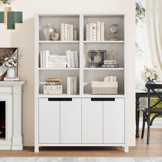 フクれいみシェルフ ZenStyle 5 Tier Bookshelf, White Room Storage Shelves for Living