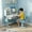 Blue #9, variant on Floseru Kids Functional Desk and Chair Set, Height Adjustable Children School Study Table Chair Set with Cartoon Pattern, Ergonomic Desk Chair with Large Writing Board, Bookshelf and Book Bucket