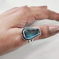 thumbnail image 5 of AAA Coffin Blue Topaz Ring, Natural Blue Topaz Ring, November Birthstone, Womens Ring, Coffin Ring, 925 Sterling Silver, Christmas, Handmade, Statement Jewelry, Coffin Shape Gemstone Ring, 5 of 7