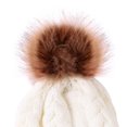 thumbnail image 3 of Holloyiver Winter Warm Pure Color Ladies Braid Ball Pullover Knit Hat, 3 of 8