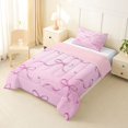 thumbnail image 2 of spefrowx Cute Princess Bowknot Twin Comforter Sets, Pink Watercolor Sky Print Bedding Set, Pink Reversible, 2pcs, 1 Comforter and 1 Pillowcase, 2 of 6