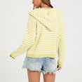 thumbnail image 7 of Gamivast Striped Hoodies for Women Zip up Knit Cardigan Sweaters Long Sleeve Casual Drop Shoulder Fall Outerwear Lightweight Comfy Jackets Yellow XL, 7 of 7