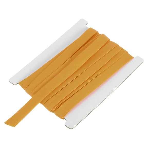 1/2 Inch Double Fold Bias Tape Continuous Bulk Bias Tape for Sewing, Seaming Quilting Hemming Binding Crafts (Dark Yellow 6 Yards)
