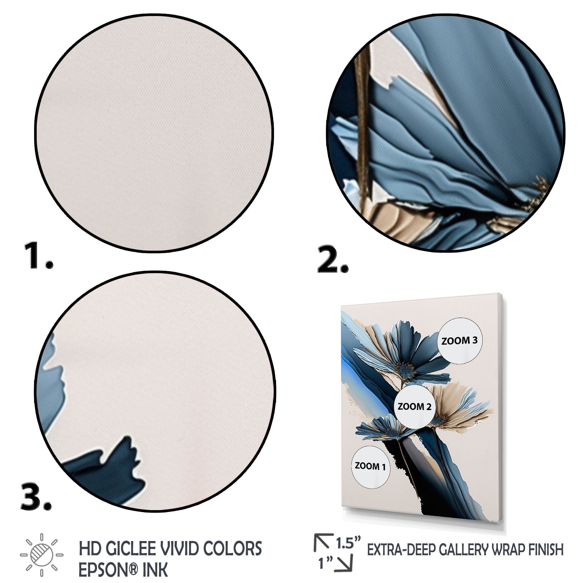 Designart Hyperrealistic Daisy Flowers II Canvas Wall Art