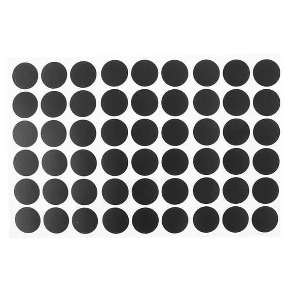 Home Cabinet Table Self-adhesive Screw Hole Covers Caps Stickers Black 54 in 1