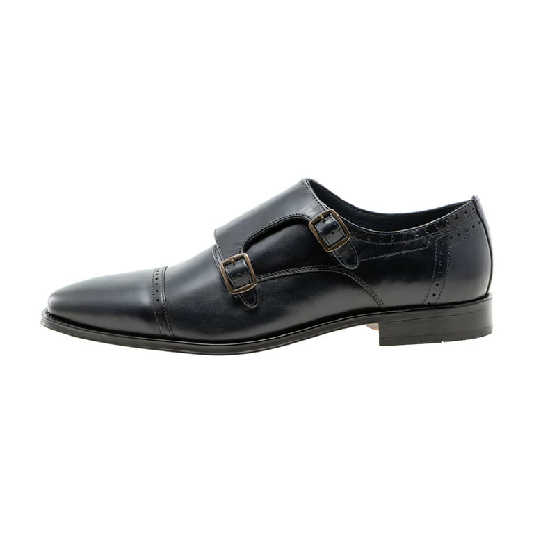 mus Bror Silicon Jump Newyork Manolo Navy Fashionable Leather Upper Cap Toe Double Monk Strap  Formal Shoes | Oxford Shoes | Dress Shoes for Men 9 - Walmart.com