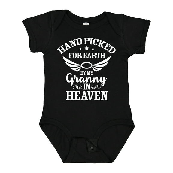 Inktastic Handpicked for Earth by My Granny in Heaven with Angel Wings Boys or Girls Baby Bodysuit