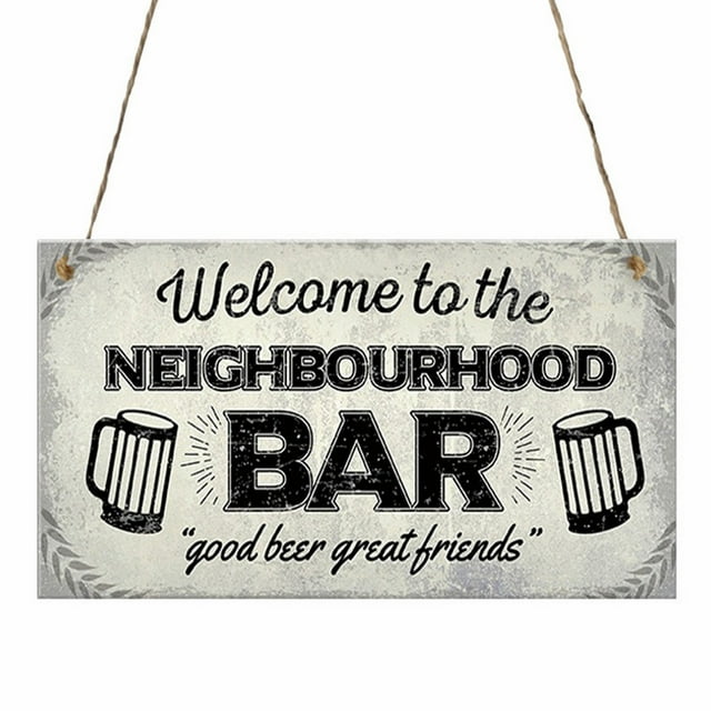 Less Than 5 Hangs Bar Sign Hanging Wall Art Decorative Funny Inappropriate Sign Home Decor