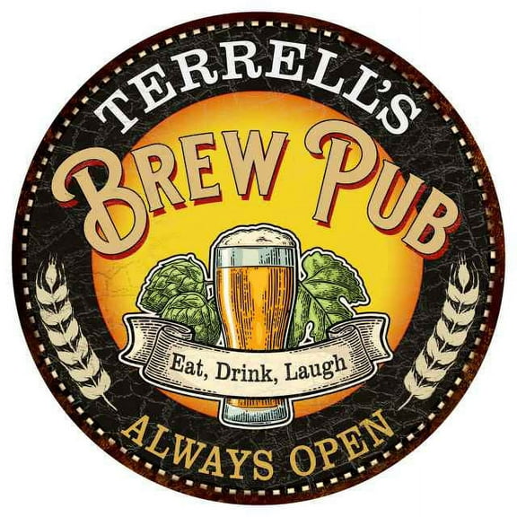 TERRELL'S Beer Pub Man Cave Metal Sign Home Decor 14 inch Round 100140025446