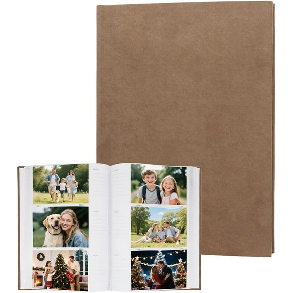 shiyou-Photo Album 4x6 300 Photos with Writing Space, 4x6 Photo Album Velvet Cover,4x6 Picture Album, 300 Photos 4x6 Photo Album Book for Wedding Kids Travel Family Baby Pictures (Brown)
