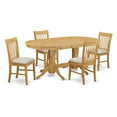 thumbnail image 2 of East West Furniture 9-Piece Kitchen Table and 8 Dinette Chairs Set-Finish:Oak,Number of Items:5,Shape:Oval,Style:Wood Seat, 2 of 2