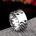 thumbnail image 4 of K-KED Braided Cuba Chain Ring Vintage Men Stainless Steel Motor Chain Biker Punk Ring-11, 4 of 7
