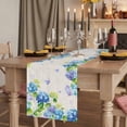 thumbnail image 2 of Table Runners 72 Inches Long Dress Scarves, Blue Hydrangea Farmhouse Kitchen/Dining Table Runner, Coffee Tablerunners, Linen Texture Butterfly Spring Floral 18x72 Inch, 2 of 9