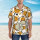 thumbnail image 2 of Fotbe Giraffes Head Camisa Hawaiana para Hombre Unisex – Camisa Casual de Verano con Botones de Manga Corta de Algodón y Lino,XX-Large, 2 of 7