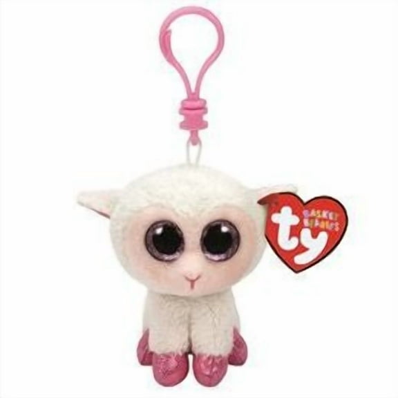 TY Beanie Boos - TWINKLE the Lamb (Glitter Eyes) (Plastic Key Clip - 3.5" Plush) (BONUS ONE FUN CHOPS)