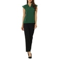 thumbnail image 2 of INSPIRE CHIC Blouse Basique Sans Manches à Col en V pour Femmes, Verte, 2 of 6