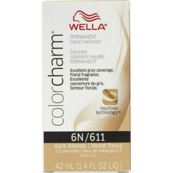 Wella Color Charm Liquid Haircolor 6n/611 Dark Blonde, 1.4 oz (Pack of 4)