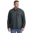 thumbnail image 4 of Mr.Stream Men's Washed Cotton Two Pockets Long Sleeve Work Snap Solid Heavyweight Twill Shirts 3261 Gray XL, 4 of 7