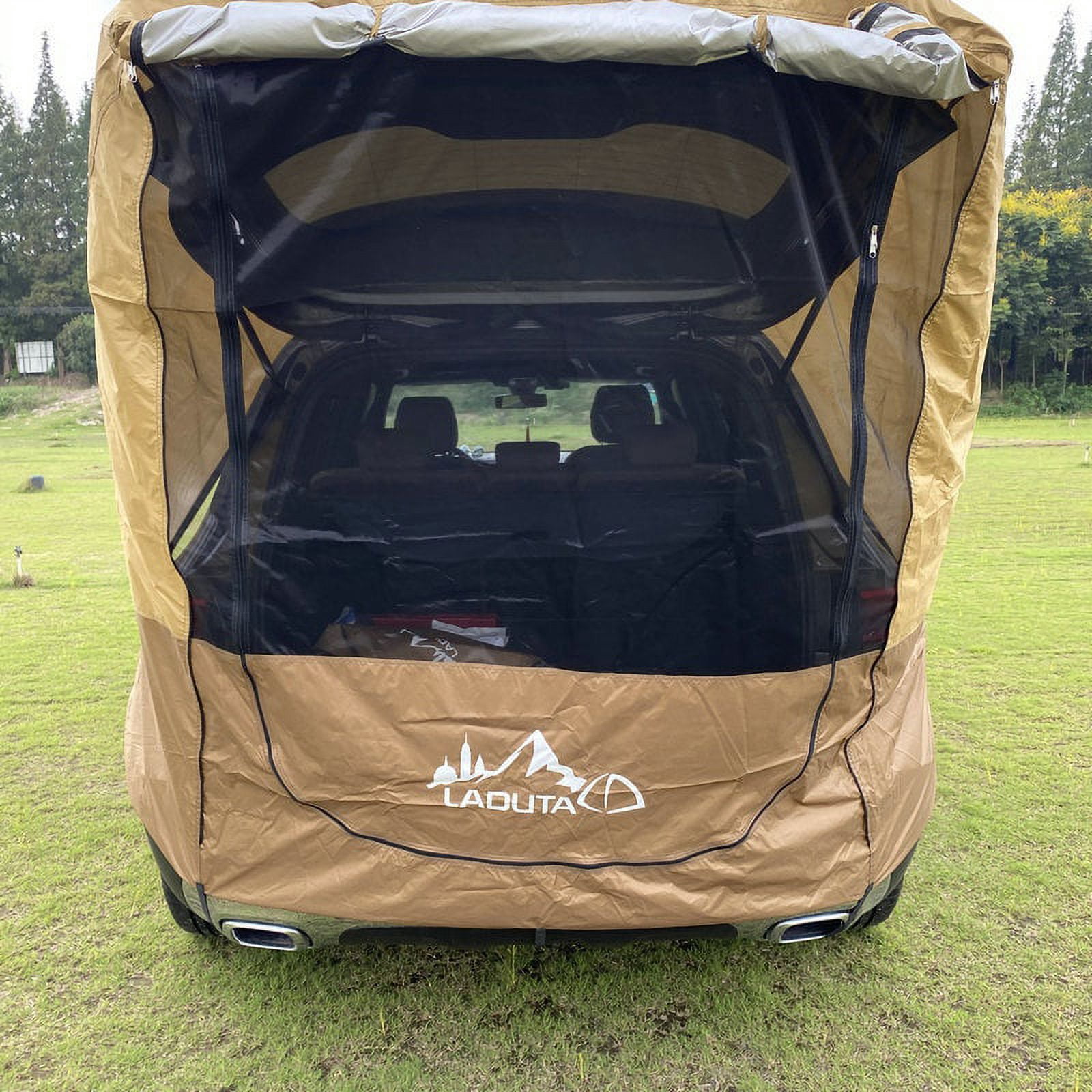 fritz berger zelte Lagoon Familienzelt 4 Personen | Geräumiges Campingzelt mit 2 Eingängen & Sonnendach | Tunnelzelt wasserdicht mit Moskitonetz & festem Boden RV Roof Cover – Indianer Size:9'x9'3