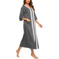 thumbnail image 3 of Housecoat Women's Short Sleeve Zipper Robe Long Nightgown Lougewear with Pockets S-XXL, 3 of 7