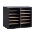 thumbnail image 1 of AdirOffice Wood Adjustable 12 Compartment Literature Organizer, Black 2 Pack, 1 of 9