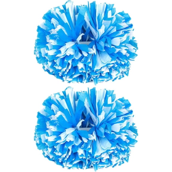2 Pack of 13 inch Colorful Cheerleading Pom Poms with Baton Handle Sports Dance Cheering Squad Spirit Cheer Plastic Pom Poms for Kids Adults Sports