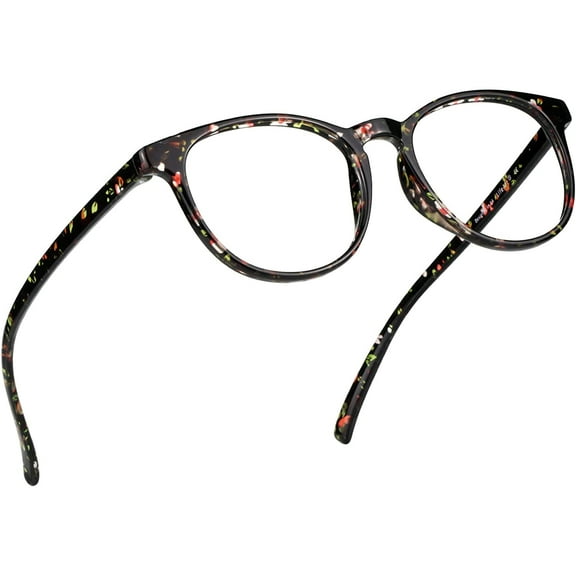 LifeArt Blue Light Blocking Glasses, Anti Eyestrain, Computer Reading Glasses, Gaming Glasses, TV Glasses for Women Men, Anti Glare (Redfloral, 2.50 Magnification)