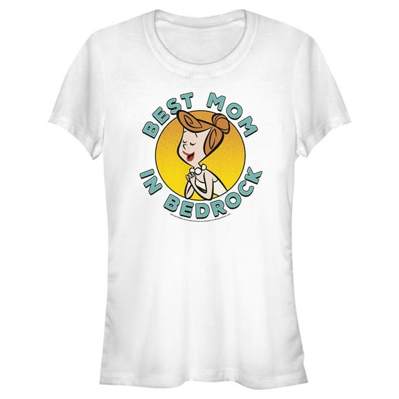 Junior's Flintstones Best Mom in Bedrock Graphic Tee White 2X Large