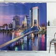 thumbnail image 1 of Ambesonne United States Shower Curtain, Florida Bridge, 69"Wx70"L, Pink Apple Green, 1 of 3