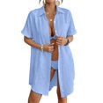 thumbnail image 2 of Shine Up Women Swimsuit Cover-ups Button Down Shirt Dress Summer Tops Bathing Suit Coverup, 2 of 6