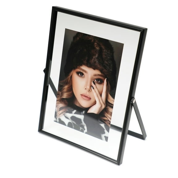 AhaGo 6x8 Black Floating Picture Frame, Vertical, For Photo 6x8, 5x7, 4x6, Classy For Festival, Wedding
