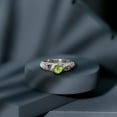 thumbnail image 4 of Rosec Jewels Peridot Art Deco Engagement Ring With Diamond (6 MM - AAA Quality), 18K White Gold, US 10.50, 4 of 7