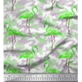thumbnail image 1 of Soimoi Satin Silk Fabric Camouflage Texture & Flamingo Bird Printed Craft Fabric by The Yard 42 Inch Wide, 1 of 1
