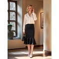 thumbnail image 5 of Women'S High Waist Party Work Bodycon Mermaid Pencil Midi Skirt Black S, 5 of 9