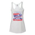 thumbnail image 2 of Wild Bobby, Thank a Farmer Thank a Veteran Eat In Peace Tri-Blend Racerback Tank Top, Heather White, X-Large, 2 of 3