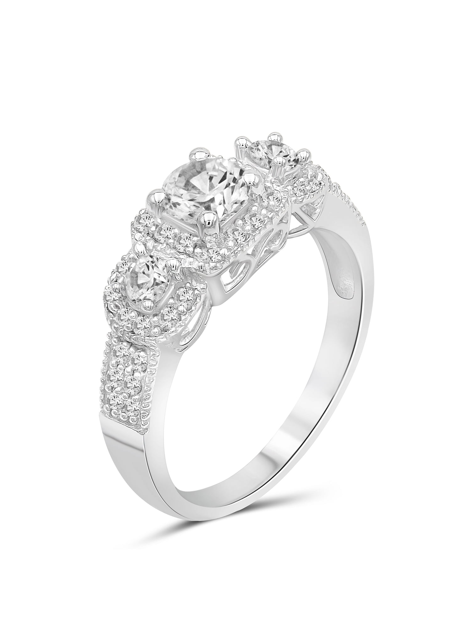 Diamonice 0.925 Sterling Silver 2.50 Carat White Cubic Zirconia Ring for Women | Cubic Zirconias for Everyday Womens Wear