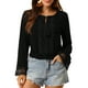 thumbnail image 1 of INSPIRAR CHIC Blusas de Mujer con Mangas de Campana, Encaje Boho, Cintura Fruncida, Blusa Campesina Negra 3XL, 1 of 7
