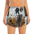 thumbnail image 2 of Hirioo Sunflower Butterfly Skull for Women's Double Layer Athletic Shorts High-Performance Gym Shorts with Inner Pocket, Elastic Waistband-X-Large, 2 of 7