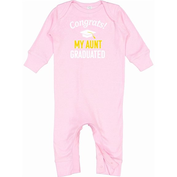 Inktastic Congrats My Aunt Graduated with Cap Baby Romper Coveralls