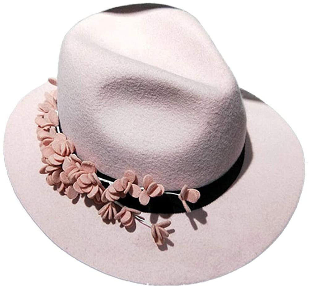 Womens Wide Brim Fedora Wool Felt 