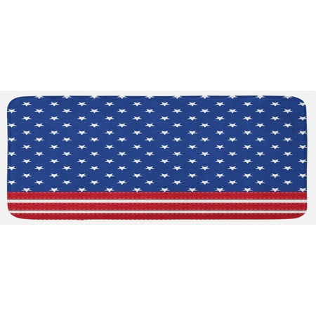 

4th of July Kitchen Mat Stars and Stripes with Old Glory Theme Abstract Independence Day Composition Plush Decorative Kitchen Mat with Non Slip Backing 47 X 19 Multicolor by Ambesonne